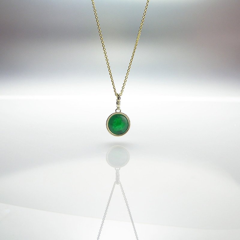 14K K Gold Necklace Emerald Necklace Green Gemstone Light Jewelry - สร้อยคอ - เครื่องประดับ 