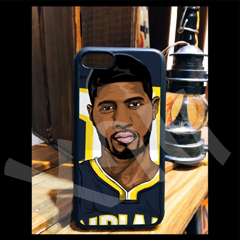Paul George  NBA 球星 手繪 客製 手機殼 iPhone 14 13 12 11 X - 手機殼/手機套 - 矽膠 