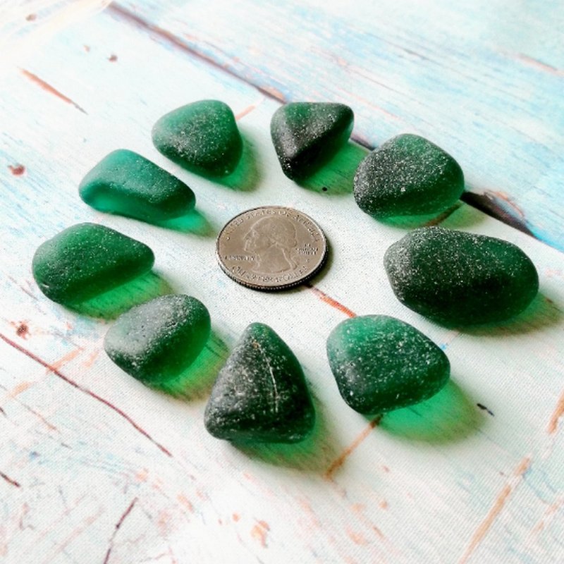 Teal Sea glass.Genuine Sea glass Jewelry making.Chunky Real Sea glass decor - Pottery & Glasswork - Glass Green