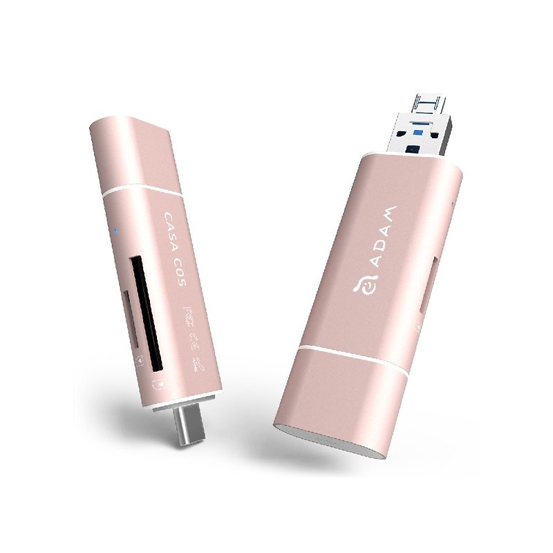 CASA C05 Type C USB3.1 5-in-1 Multifunction 4k Card Reader Rose Gold - USB Flash Drives - Other Metals Pink