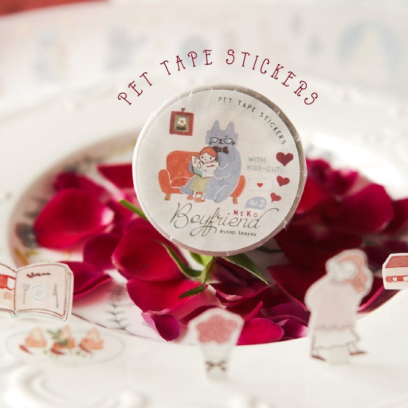 PET tape stickers Neko Boyfriend Vol 2 - original by teayoushop - 紙膠帶/和紙/PET - 塑膠 