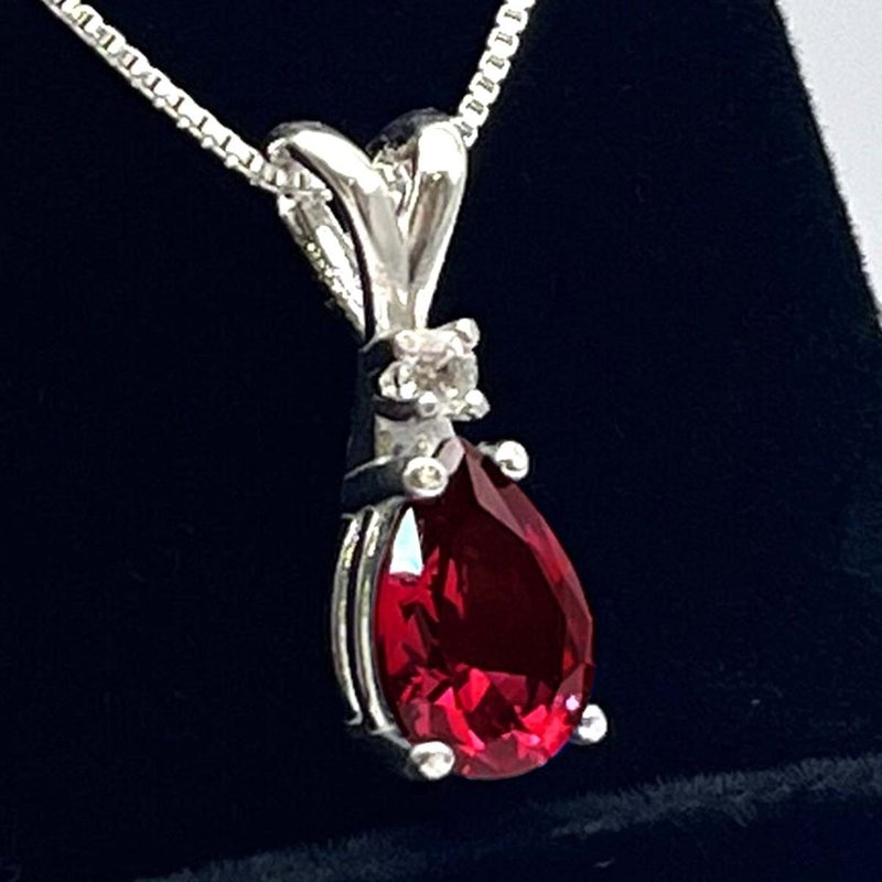 Natural ruby pendant silver sterling 925 - 其他 - 純銀 紅色