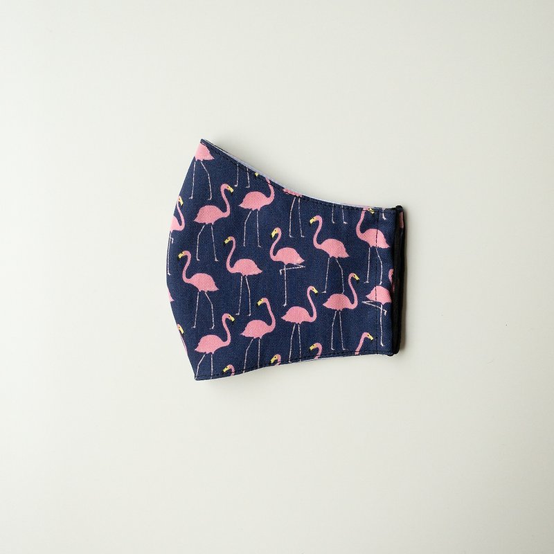 Flamingo Japanese Cotton Mask (With filter pocket) - Face Masks - Linen Pink