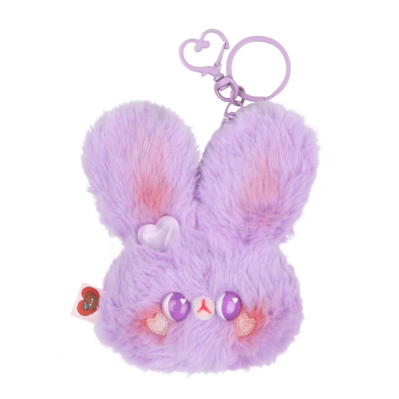 手工製作的國王兔 - 公仔模型 - 棉．麻 紫色