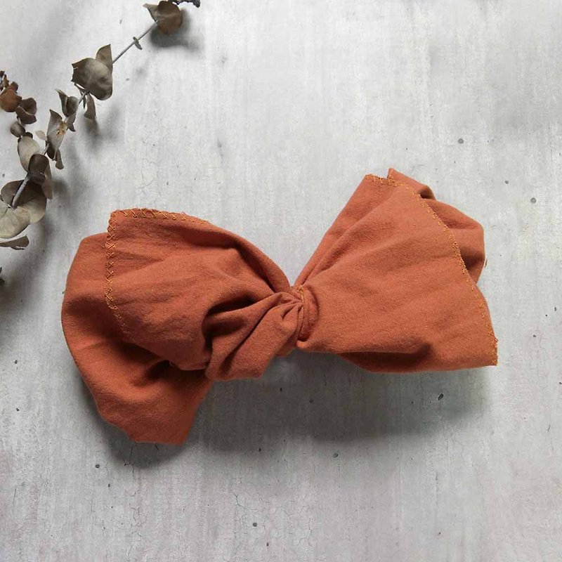 Autumn Orange Giant Butterfly Hairband - Headbands - Cotton & Hemp Orange