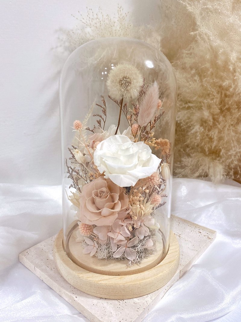 Immortal Dandelion Rose Garden Glass Cup Night Lightㅤ - Dried Flowers & Bouquets - Plants & Flowers Gold