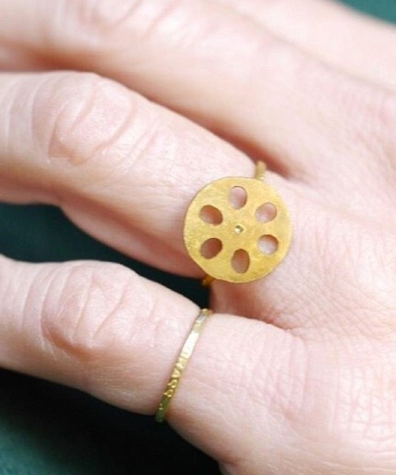 BRASS Lotus Root Ring Made to Order - General Rings - Copper & Brass Gold