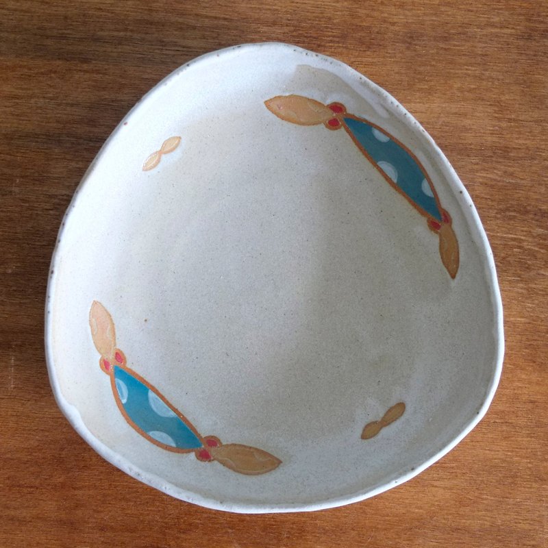 ハピネスリース手作りディナープレート - 皿・プレート - 陶器 