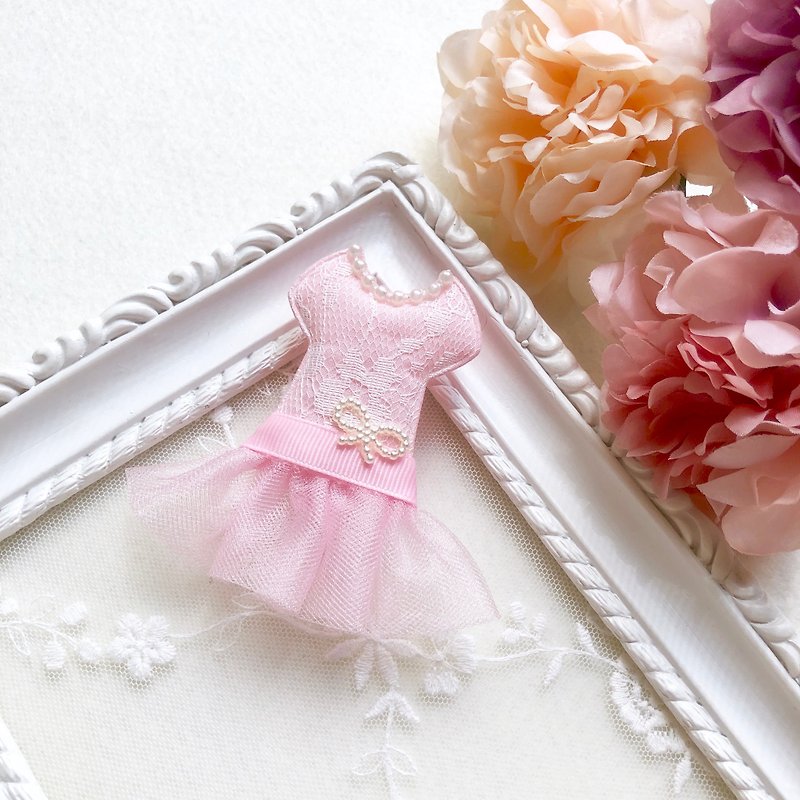 Lace Pengpeng Sha Mini Dress Hairpin/Pink