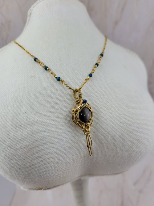 JS's Elf Shop 銀耀石 BeadSmith 手工繞線 頸鍊