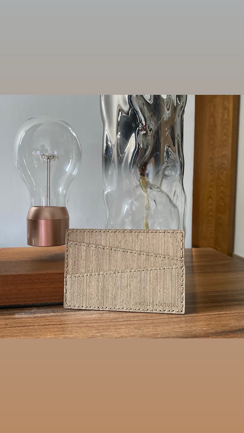 All-wood five-grid card set - ที่ใส่บัตรคล้องคอ - ไม้ก๊อก สีเทา