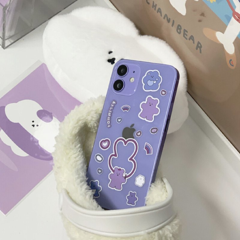 韓國文創 Chanibear seal sticker - veriperi  可爱的粘贴 - Stickers - Paper Purple