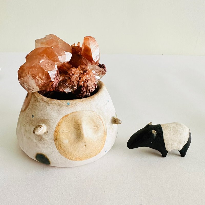 精靈狂歡 空 手作陶 手工捏製陶製盆栽花盆 陶器花器 擺飾 - 盆栽/植栽 - 陶 白色