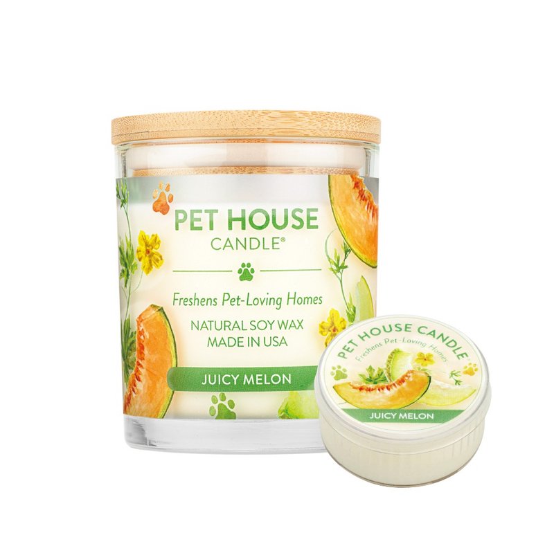 【美國PET HOUSE】室內除臭寵物香氛蠟燭-香甜密瓜 - 香氛蠟燭/燭台 - 蠟 