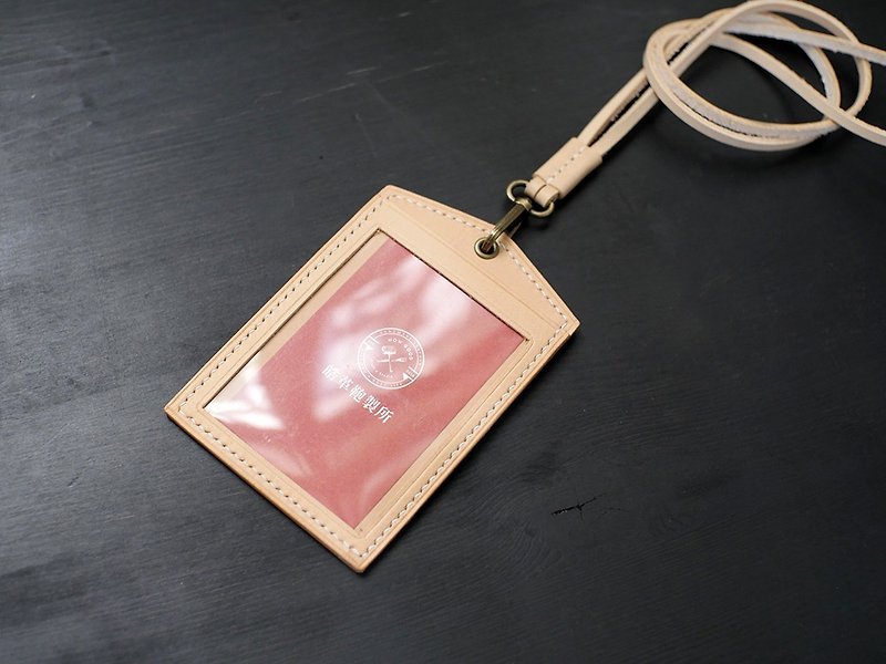 [Promotion] [Enlarged Window] Leather Straight Identification Card-Original Color - ID & Badge Holders - Genuine Leather 