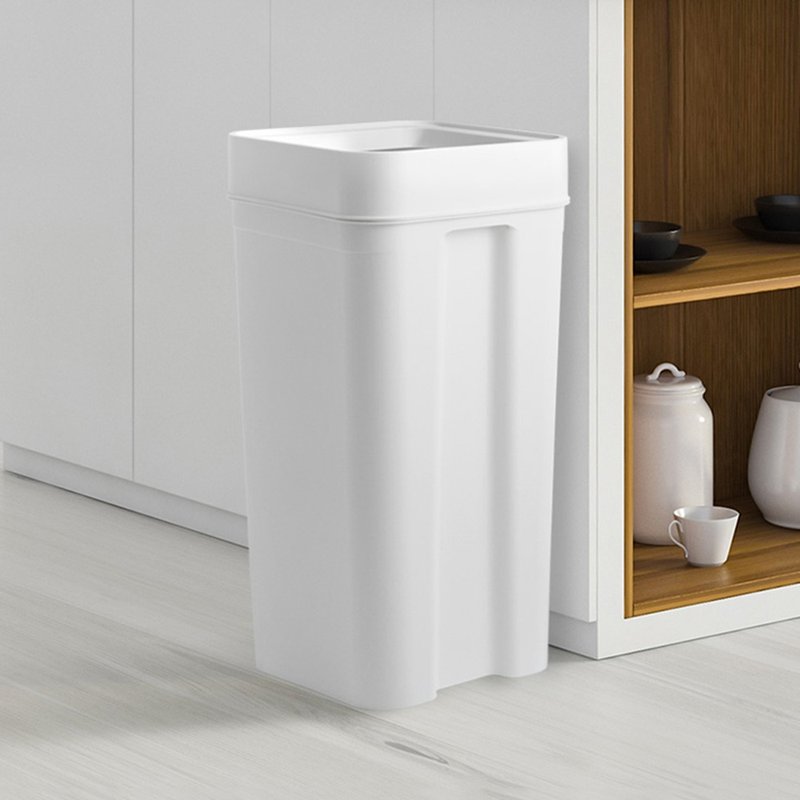 Japanese like-it Japanese-made floor-standing open trash can-45L-multiple colors available - Trash Cans - Plastic White