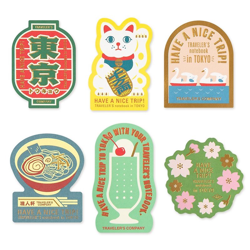 Traveler's Notebook Tokyo Limited Sticker Set - สมุดบันทึก/สมุดปฏิทิน - กระดาษ หลากหลายสี