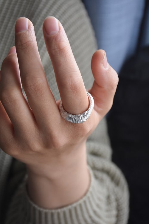 S-JEWELRY首饰店 925銀原創手工全肌理純銀孤品異形戒指 僅一件
