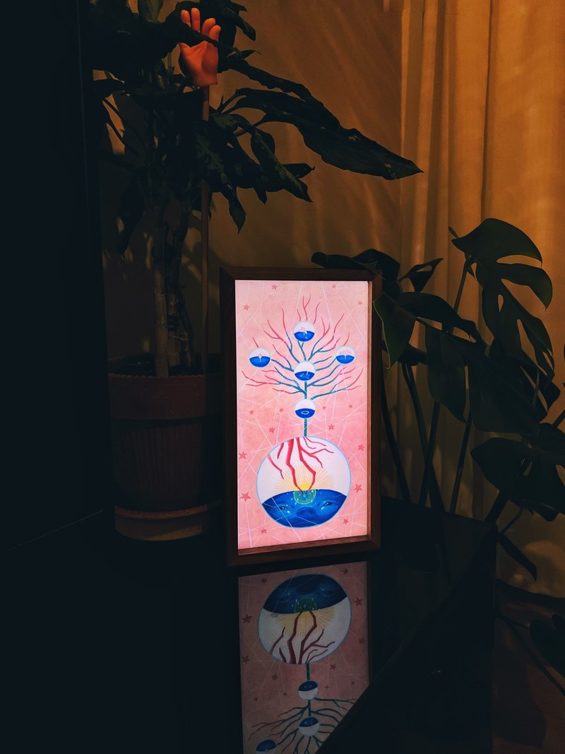 發光的畫。黑泉燈箱 / A組合 蔭下萌芽 small - 海報/掛畫/掛布 - 木頭 多色