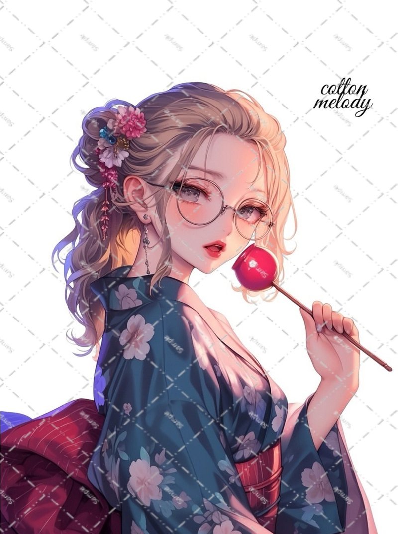 original sticker no.2165 人物ステッカー オリジナルステッカー オリジナル人物ステッカー 装飾ステッカー cotton melody - 貼紙 - 紙 