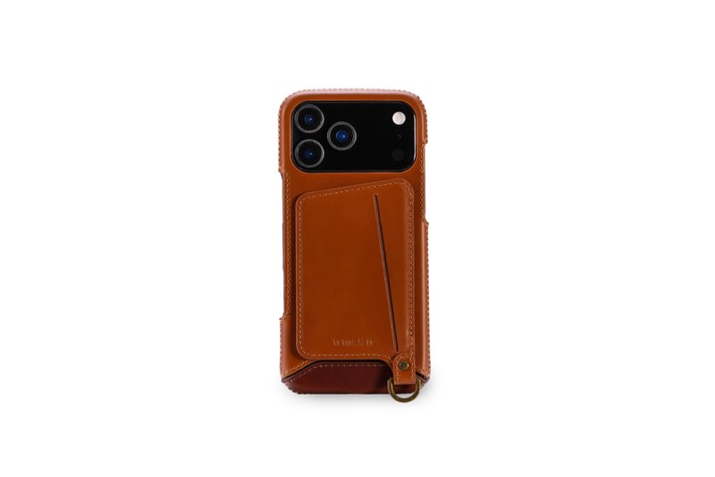 iPhone 17 Pro Max 經典系列-磁吸站立卡袋手機皮套-古銅棕 - 手機殼/手機套 - 真皮 咖啡色