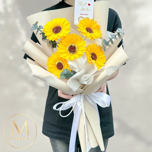 Floral M 花藝 盛夏最好祝福向日葵香水花大型 (贈送5ml香氛油)