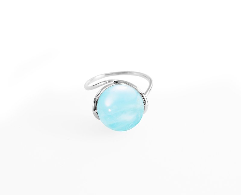 Aquamarine Engagement Ring, March Birthstone Wedding Ring, Blue Quartz Crystal
