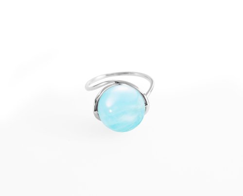 Majade Jewelry Design 海藍寶戒指 14k脈輪白金戒 極簡珠寶 守護石女戒 三月誕生石戒指
