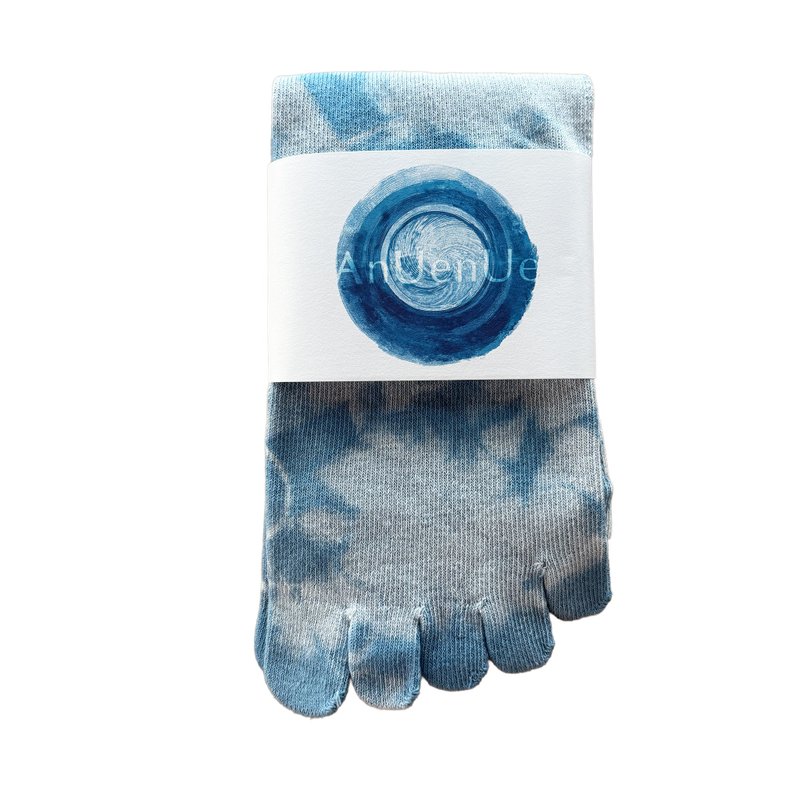 日本製造 靛藍染色 JAPANBLUE INDIGO DYED SOCKS 5趾 #2 - 襪子 - 棉．麻 