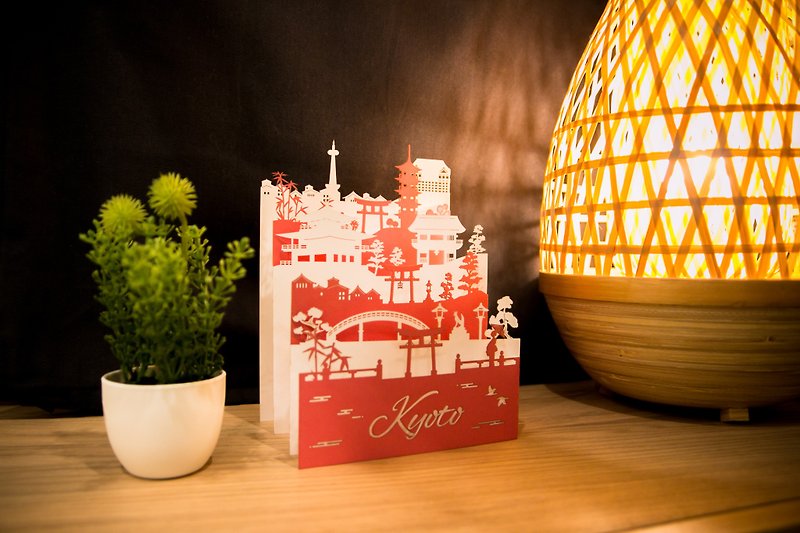 [Urban Paper Sculpture Card] Three major cities in Japan: Tokyo, Osaka, Kyoto-Exquisite Universal Card