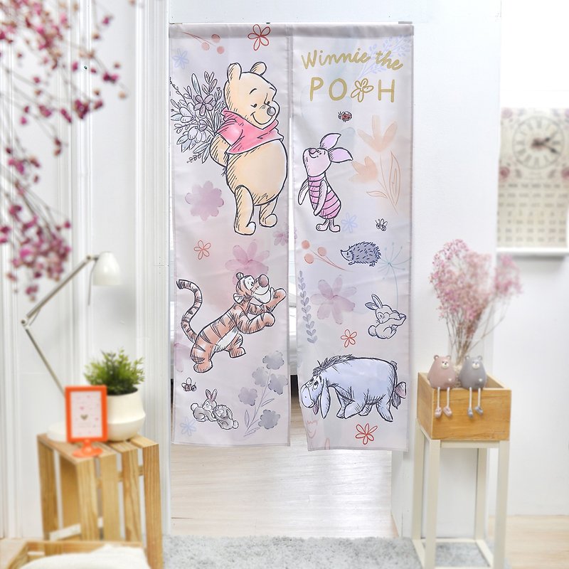 【Disney Disney】Digital Printed Long Door Curtain-Pooh (Flower) Made in Taiwan - Doorway Curtains & Door Signs - Polyester 