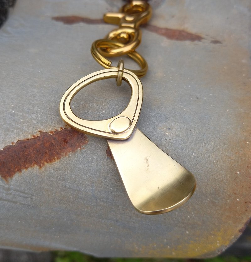 Well Bronze tab key ring / ornaments - Keychains - Copper & Brass Gold