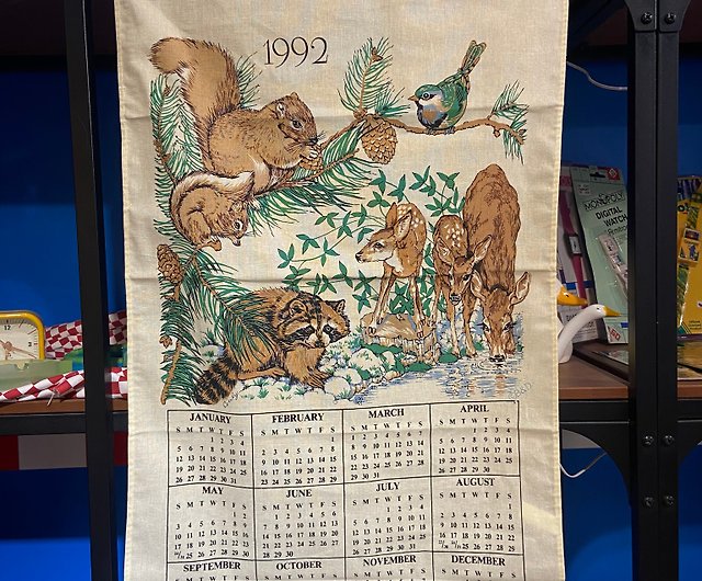 1992 アメリカ初期誕生日布カレンダー ヴィンテージ誕生日カレンダー
