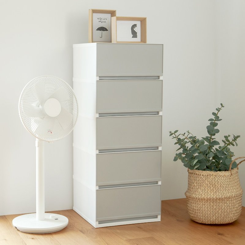 South Korea SHABATH Pure minimalist storage five-layer cabinet 40CM (gray) - กล่องเก็บของ - พลาสติก สีเทา