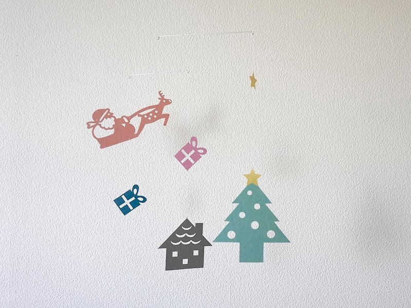 モビール　クリスマスA　その3 - 牆貼/牆身裝飾 - 紙 多色