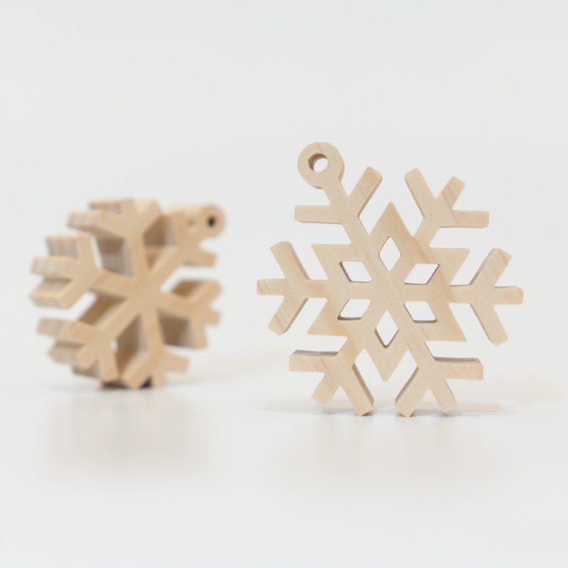 wagaZOO Thick-cut Modeling Building Blocks Natural Series-Snowflake - ของวางตกแต่ง - ไม้ สีกากี