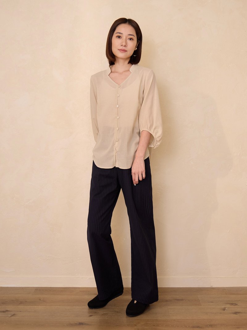 生活倒影長褲-我們 - 女長褲 - 棉．麻 藍色