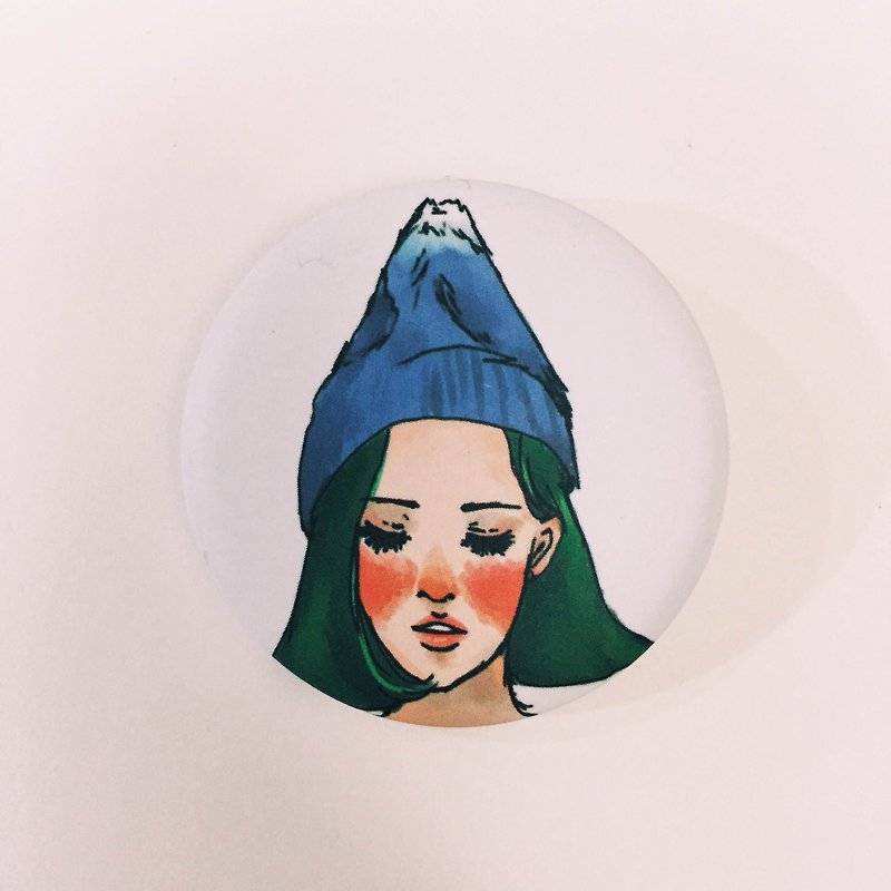 Mount Fuji girl badge - Badges & Pins - Plastic 