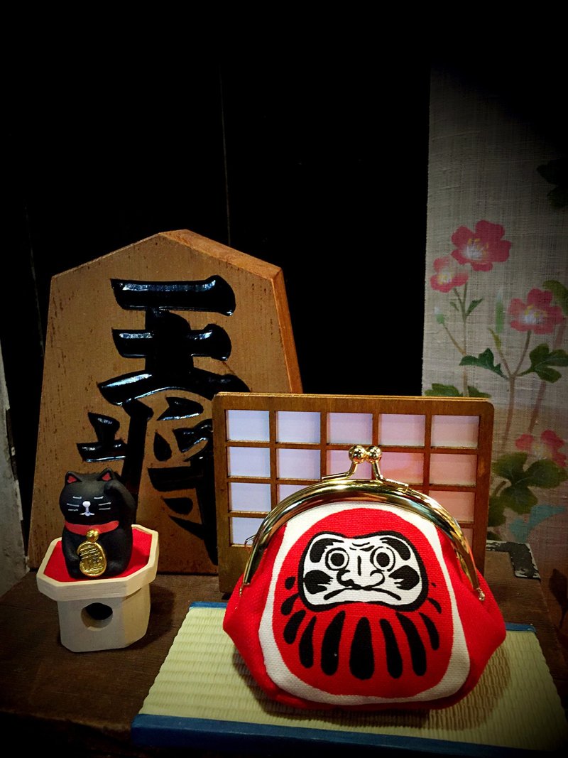 緣起小物小口金包-達摩桑 - 零錢包/小錢包 - 其他材質 紅色