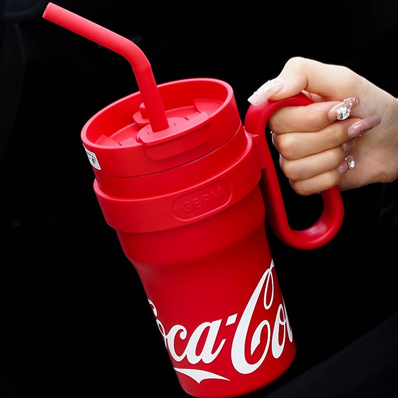 [Free Shipping] GERM Coca-Cola Big Mac Insulated Cup Large Capacity Straw Water Cup - Vacuum Flasks - Other Materials 