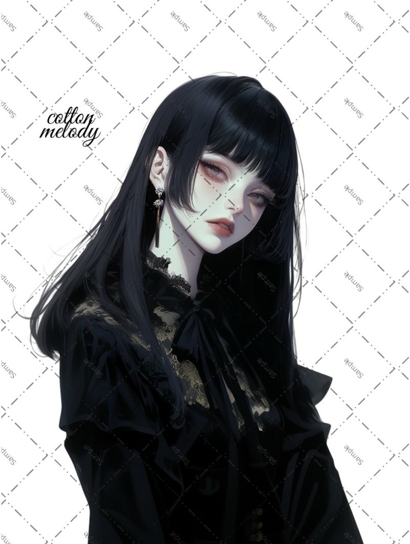 original sticker no.1897 人物ステッカー オリジナルステッカー オリジナル人物ステッカー 装飾ステッカー cotton melody - 貼紙 - 紙 