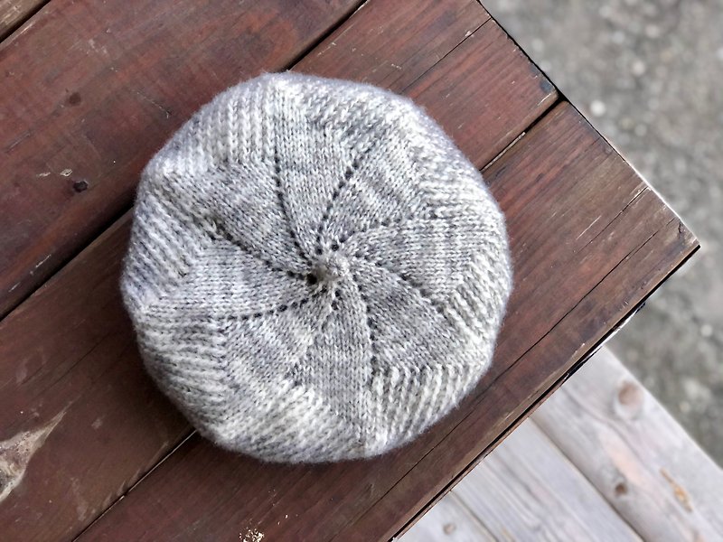 羊毛 帽子 銀色 - 旋風-銀白世界貝蕾帽