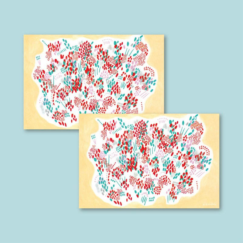 Postcard【flower garden】2 pieces set - Cards & Postcards - Paper Multicolor