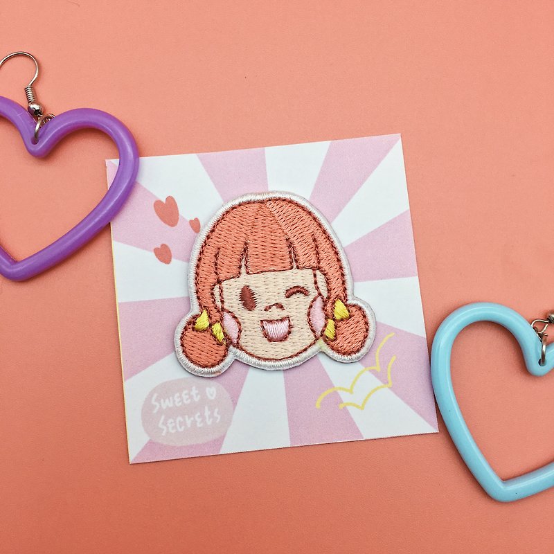 Sweet Secret Girl / Embroidery Pin - เข็มกลัด - งานปัก 