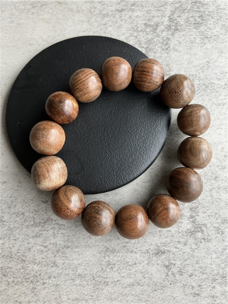 [Sinkable Round Beads] Gongmu/Eternal Wood Single Circle Bracelet 15mm (15 pieces) - Bracelets - Wood 