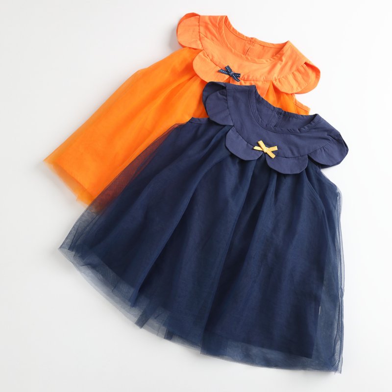 【出清優惠】葉邊網紗連身裙 - 女童洋裝/裙子 - 棉．麻 多色