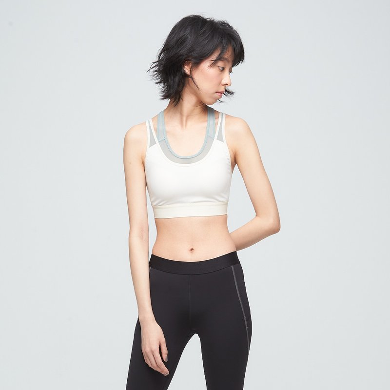 Antibacterial high elastic double layer gauze sports underwear (female) - birch - เสื้อกั๊กผู้หญิง - เส้นใยสังเคราะห์ ขาว