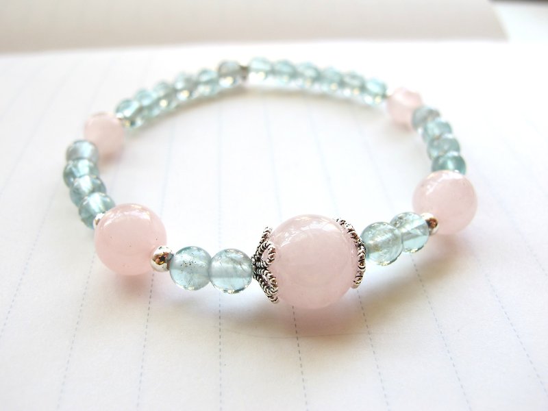 【Belongs to me】 Amorphous x Apatite x 925 silverware - Handmade natural stone series - Bracelets - Gemstone Pink