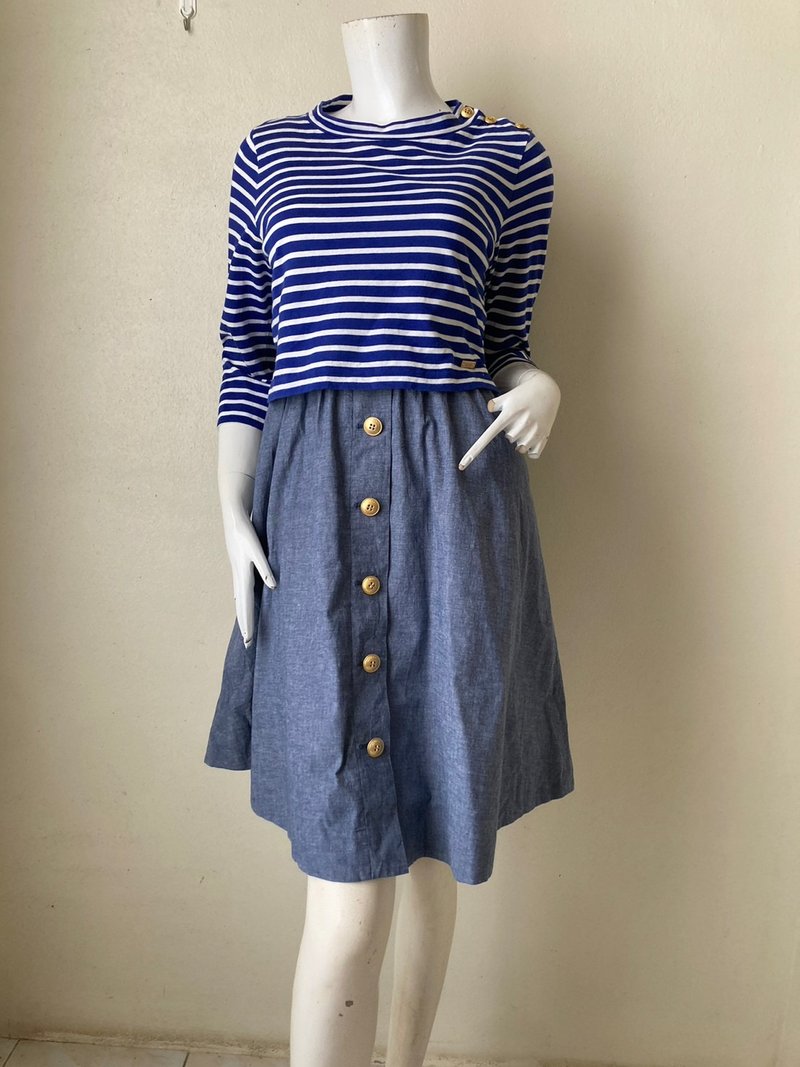 Vtg BLUE LABEL CRESTBRIDGE Cotton dress Size 40 - 洋裝/連身裙 - 棉．麻 