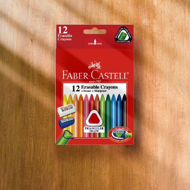 Faber-Castell 三角擦擦蠟筆-12色(原廠正貨) - 其他 - 其他材質 多色